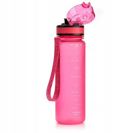 Bidon na wodę różowy z sitkiem na owoce 500 ml Meteor