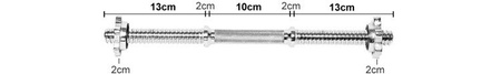 Gryf krótki 40cm / 28mm gwintowany metalowy