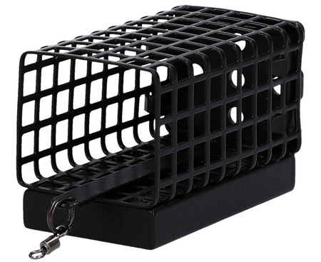 KOSZYCZEK ZANĘTOWY - KWADRATOWY Z DENKIEM - 40g (25x30x57) - CZARNY - op.10szt.