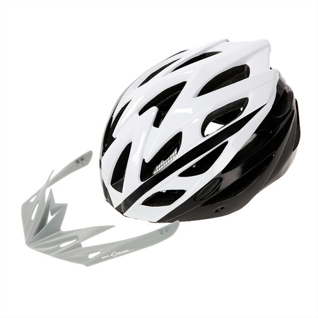 Kask na rower rolki biało-czarny rozmiar M Nils Extreme MTW210