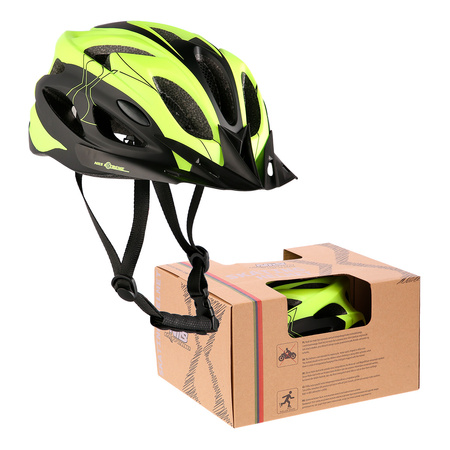 Kask ochronny do jazdy na rowerze rolkach czarno-żółty rozmiar M Nils Extreme MTW291