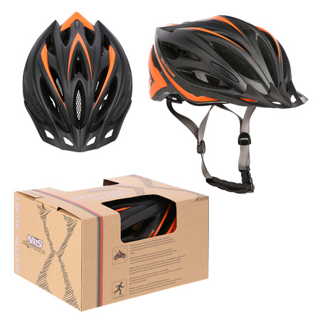 Kask rowerowy czarno-pomarańczowy rozmiar M Nils Extreme MTW202