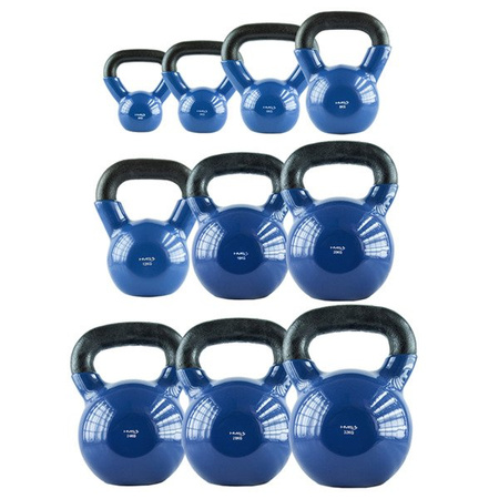 Kettlebell 16kg żeliwny pokryty winylem KNV16 blue hms