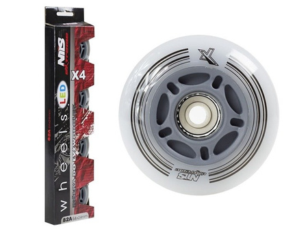 Kółka BIAŁE LED 4 SZT. PU 70X24 82A