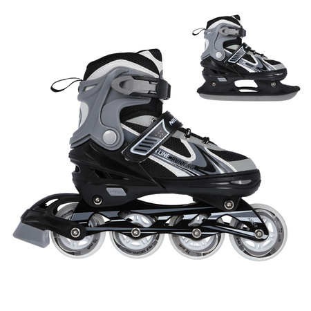 Łyżwy/rolki 2w1 NH18188A szare Nils Extreme L