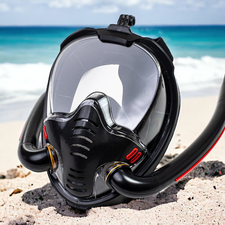 Maska do snorkelingu nurkowania pełnotwarzowa uchwyt na kamerę S/M