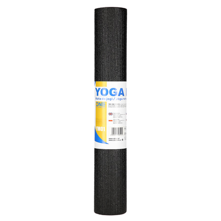 Mata fitness czarna PVC YM01 One Fitness