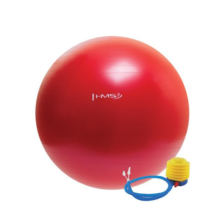 Piłka gimnastyczna do ćwiczeń czerwona ANTIBURST 65cm YB01