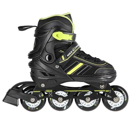 Rolki 2w1 czarno-limonkowe łyżworolki NH18191 Nils Extreme S
