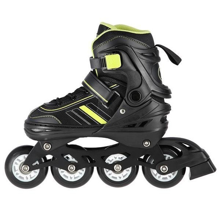 Rolki 2w1 czarno-limonkowe łyżworolki NH18191 Nils Extreme S