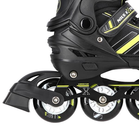 Rolki 2w1 czarno-limonkowe łyżworolki NH18191 Nils Extreme S