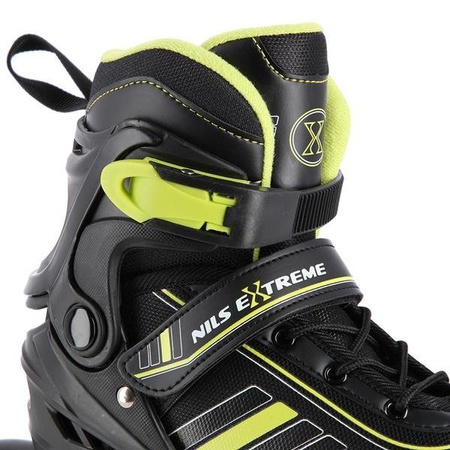 Rolki 2w1 czarno-limonkowe łyżworolki NH18191 Nils Extreme S