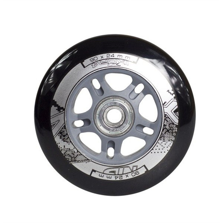 ZESTAW KÓŁKA I ŁOŻYSKA PU 90x24 82A CZARNE (4 szt.) + ABEC-9 CHROME (8 szt.) NILS EXTREME