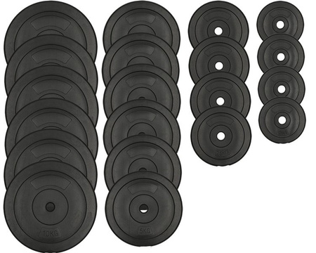 Zestaw do ćwiczeń 147kg z ławką treningową MARBO MH-L115, oddzielnymi stojakami, sztangą 180 cm, gryfem 120 cm łamanym, zestawem obciążeń i hantlami