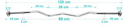Zestaw do ćwiczeń 27kg - z gryfem łamanym 120 cm i nakładem obciążeń