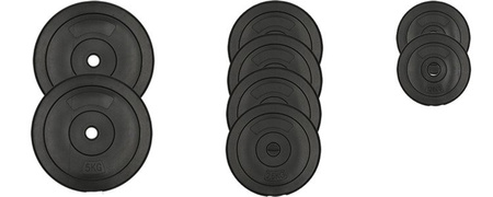Zestaw do ćwiczeń 29kg - z gryfem łamanym 120 cm, nakładem obciążeń i hantlami