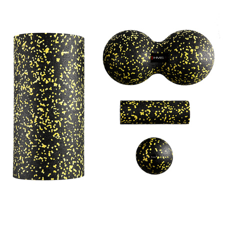 Zestaw do masażu wałki/piłki SET FSBM04 black-yellow (4 szt) HMS