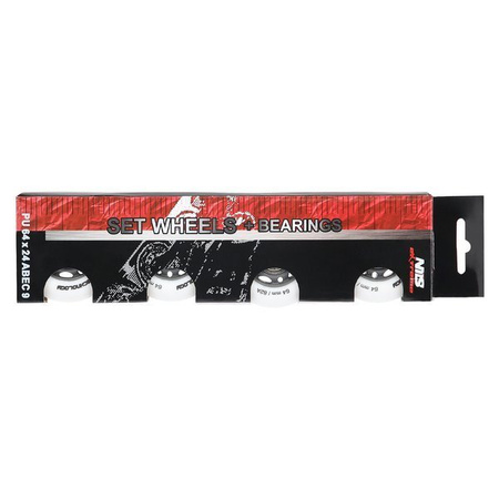 Zestaw pu 64x24 82a białe matowe (4 szt.)+ łożyska abec-9 (8 szt.) nils extreme