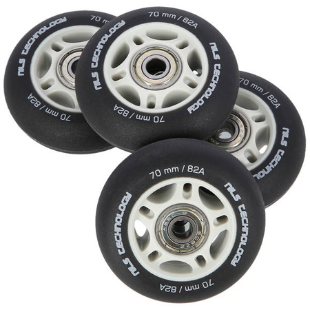 Zestaw pu 80x24 82a czarne matowe (4 szt.)+ łożyska abec-9 (8 szt.) nils extreme