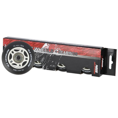 Zestaw pu 80x24 82a czarne matowe (4 szt.)+ łożyska abec-9 (8 szt.) nils extreme