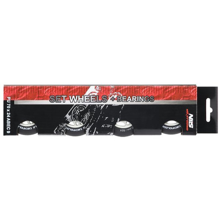Zestaw pu 80x24 82a czarne matowe (4 szt.)+ łożyska abec-9 (8 szt.) nils extreme
