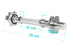 Gryf krótki 35cm / 25mm gwintowany metalowy