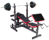 Zestaw do ćwiczeń 195kg z ławką treningową PH 20C - ławka, sztanga, gryf łamany, obciążenia, hantle